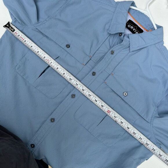 Orvis Men’s Long Sleeve Fishing Shirt Blue Vented Button Front Size M - Picture 4 of 4